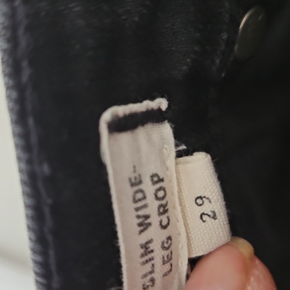 MADEWELL Slim Wide Leg Crop Women's Black Jeans 29 - Picture 5 of 11